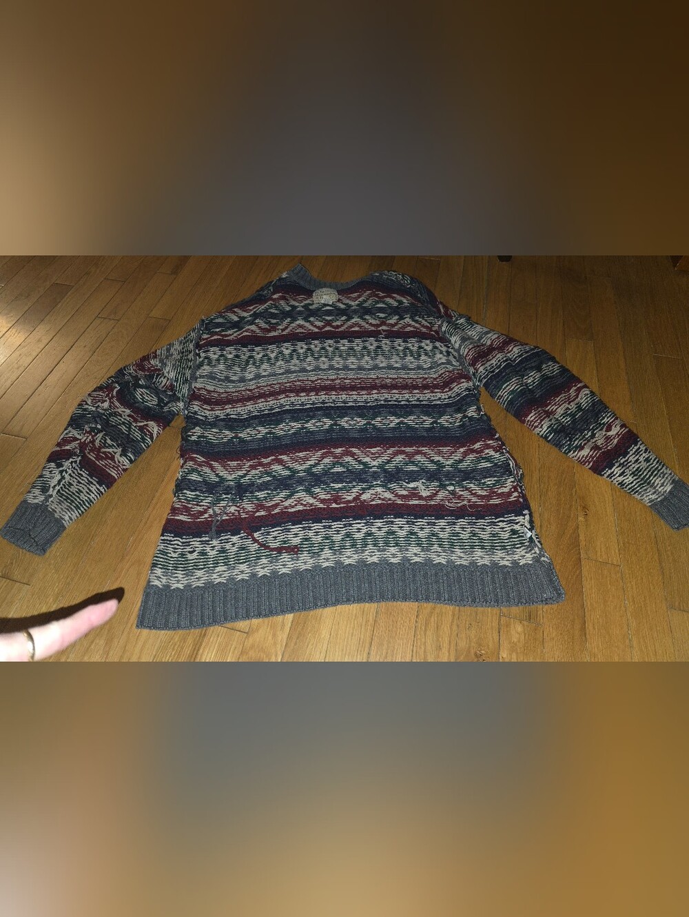 VINTAGE Y2K ABERCROMBIE & FITCH Men's Multicolor Fair Isle Crewneck Sweater XL - Picture 6 of 12